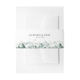 Groene en Gouden Berg Bruiloft Uitnodigingen Wikkel
