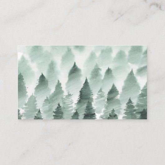 Groene en gouden Berg Bruiloft Website Enclosure Informatiekaartje (Achterkant)