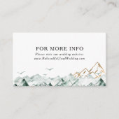 Groene en gouden Berg Bruiloft Website Enclosure Informatiekaartje (Voorkant)