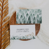 Groene en gouden Berg Bruiloft Website Enclosure Informatiekaartje