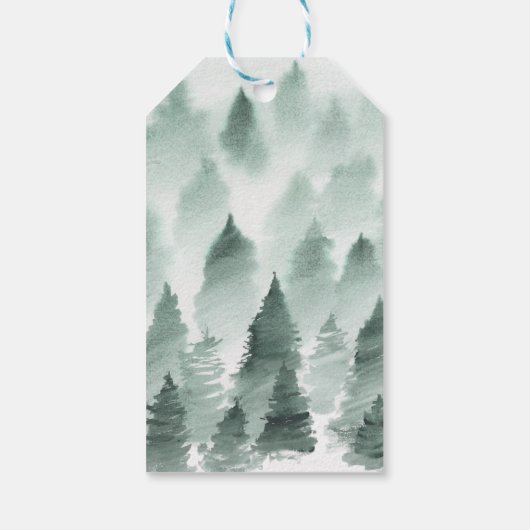 Groene en Gouden Berg Bruiloft Welkomstgeschenk La Cadeaulabel (Achterkant)