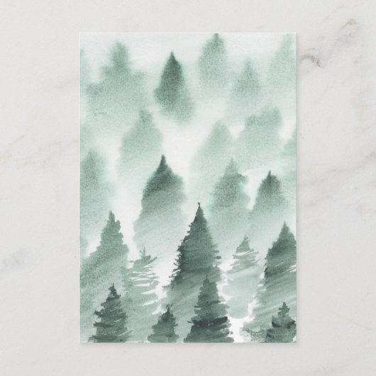 Groene en Gouden Berg Bruiloft Wishing Well Kaart (Achterkant)