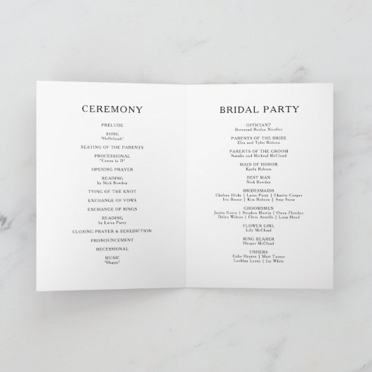 Groene en gouden berg gevouwen bruiloft programma (Binnen)