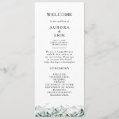 Groene en Gouden Berg Huwelijksprogramma Programmakaart (Voorkant)