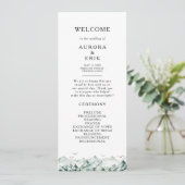 Groene en Gouden Berg Huwelijksprogramma Programmakaart (Staand voorkant)