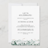 Groene en Gouden Berg Laten we Uitnodiging vieren (Voorkant)