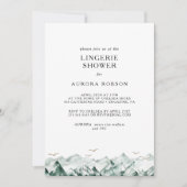 Groene en Gouden Berg Lingerie Douche Uitnodiging (Voorkant)