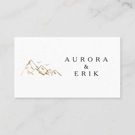 Groene en Gouden Berg Platte Bruiloft Plaats Kaart Plaatskaartje (Achterkant)