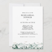 Groene en gouden berg repetitie diner kaart (Voorkant)