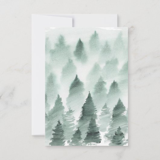 Groene en Gouden Berg RSVP-kaart RSVP Kaartje (Achterkant)