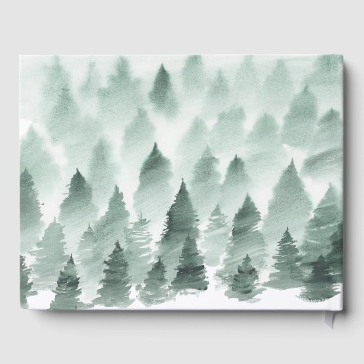 Groene en gouden bergketen Trouwgastenboek Gastenboek (Achterkant)