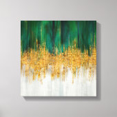 Groene en gouden beweging abstract canvas afdruk (Voorkant)