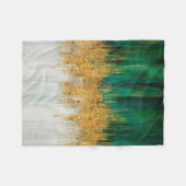 Groene en gouden beweging abstract fleece deken (Voorkant (Horizontaal))