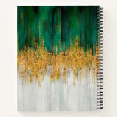 Groene en gouden beweging abstract notitieboek (Achterkant)