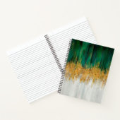 Groene en gouden beweging abstract notitieboek (Binnen)