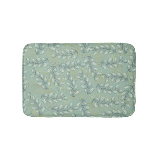 Groene en gouden bladeren badmat (Voorkant)