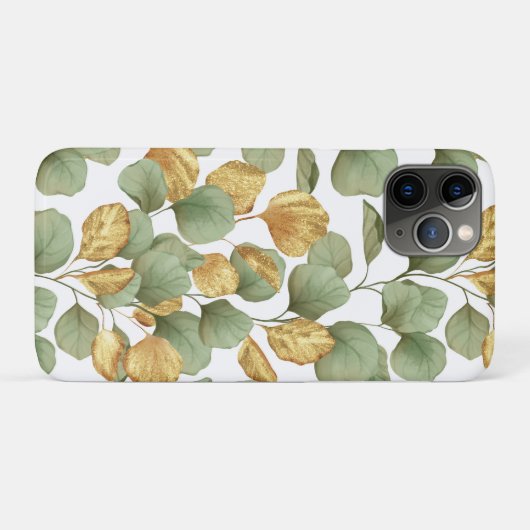 Groene en gouden bladeren. Patroon Case-Mate iPhone Case (Achterkant (horizontaal))