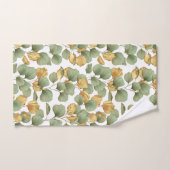 Groene en gouden bladeren. Patroon Handdoek (Handdoek)
