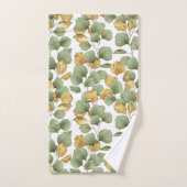 Groene en gouden bladeren. Patroon Handdoek (Handdoek)