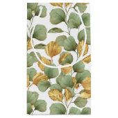 Groene en gouden bladeren. Patroon Klein Cadeauzakje (Achterkant)