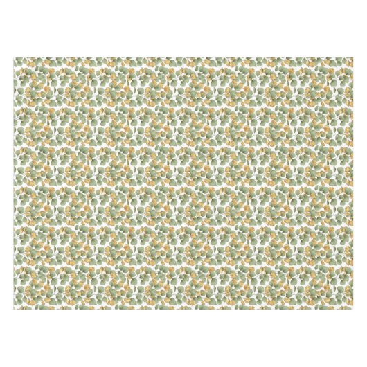 Groene en gouden bladeren. Patroon Tafelkleed (Voorkant (Horizontaal))