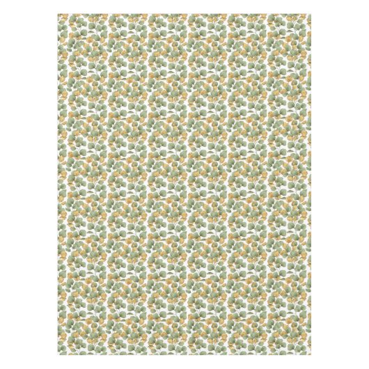 Groene en gouden bladeren. Patroon Tafelkleed (Voorkant)