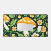 Groene en gouden bloem en paddenstoel bureaumat (Keyboard & Muis)
