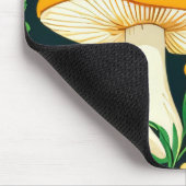 Groene en gouden bloem en paddenstoel muismat (Hoek)