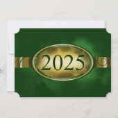 Groene en Gouden Bloemen Button 2025 Kaart (Voorkant)