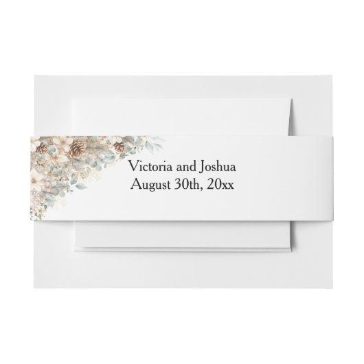 Groene en gouden bloemen uitnodigingen wikkel (Voorkant Voorbeeld)