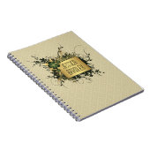 Groene en gouden bloemenspray notitieboek (Rechterzijde)