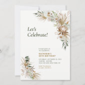 Groene en gouden Boho Milestone Adult Birthday Par Kaart (Voorkant)