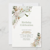 Groene en gouden Boho Milestone Adult Birthday Par Kaart (Voorkant)