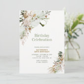 Groene en gouden Boho Milestone Adult Birthday Par Kaart (Staand voorkant)