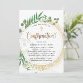 Groene en gouden botanische bevestiging kaart (Staand voorkant)
