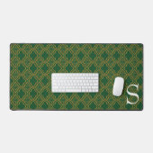 Groene en gouden Brocade Monogrammed Bureaumat (Keyboard & Muis)