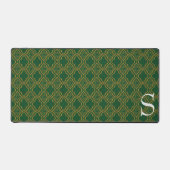 Groene en gouden Brocade Monogrammed Bureaumat (Voorkant)