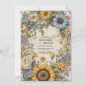 groene en gouden bruiloft Art Nouveau Mucha Kaart (Voorkant)