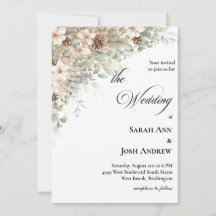 Groene en gouden bruiloft uitnodiging