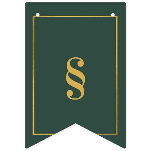 Groene en Gouden Bunting Banner voor Gepersonalise (Tweede vlag)