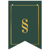 Groene en Gouden Bunting Banner voor Gepersonalise (Eerste vlag)