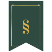 Groene en Gouden Bunting Banner voor Gepersonalise (Derde vlag)
