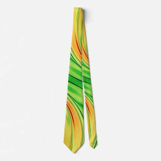 groene en gouden chroomgolven stropdas (Voorkant)