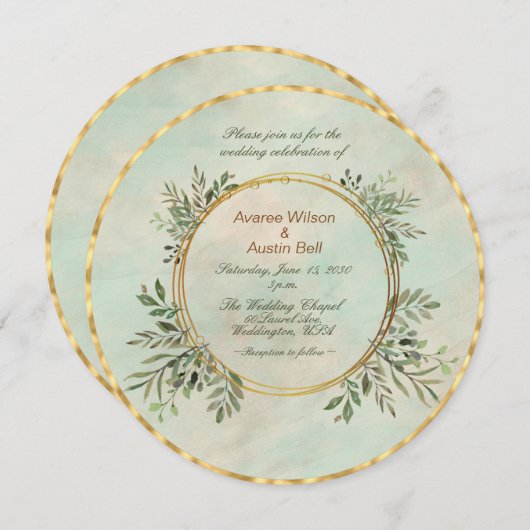 Groene en Gouden Cirkel Kaart (Voorkant / Achterkant)