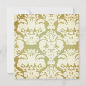 Groene en gouden damasten trouwuitnodigingen kaart (Achterkant)
