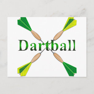 Groene en gouden Dartbal Darts Briefkaart