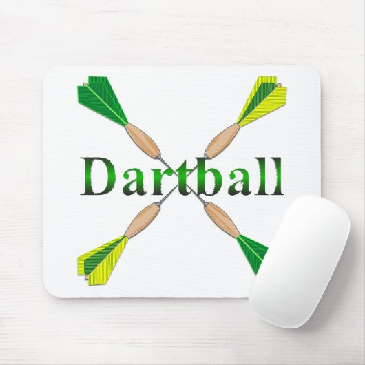 Groene en gouden Dartbal Darts Muismat (Met muis)