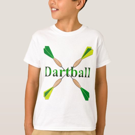 Groene en gouden Dartbal Darts T-shirt (Voorkant)