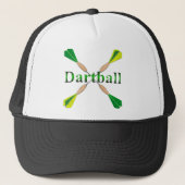 Groene en gouden Dartbal Darts Trucker Pet (Voorkant)