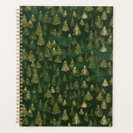 Groene en gouden dennenbos Chiyogami Planner